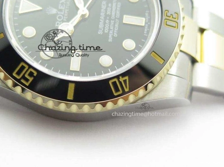 0301 Submariner 116613 LN Noob 1:1 Best Edition YG Wrapped Bezel Black Dial On SS YG Bracelet A Neat 3961